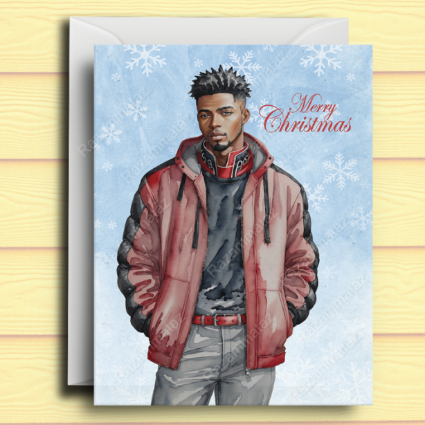 Black Man U Christmas Card